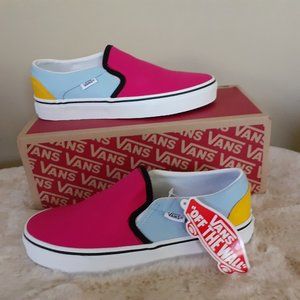 Van's Women's Asher Slip-On Shoes Color Block New in Box Multiple Szs